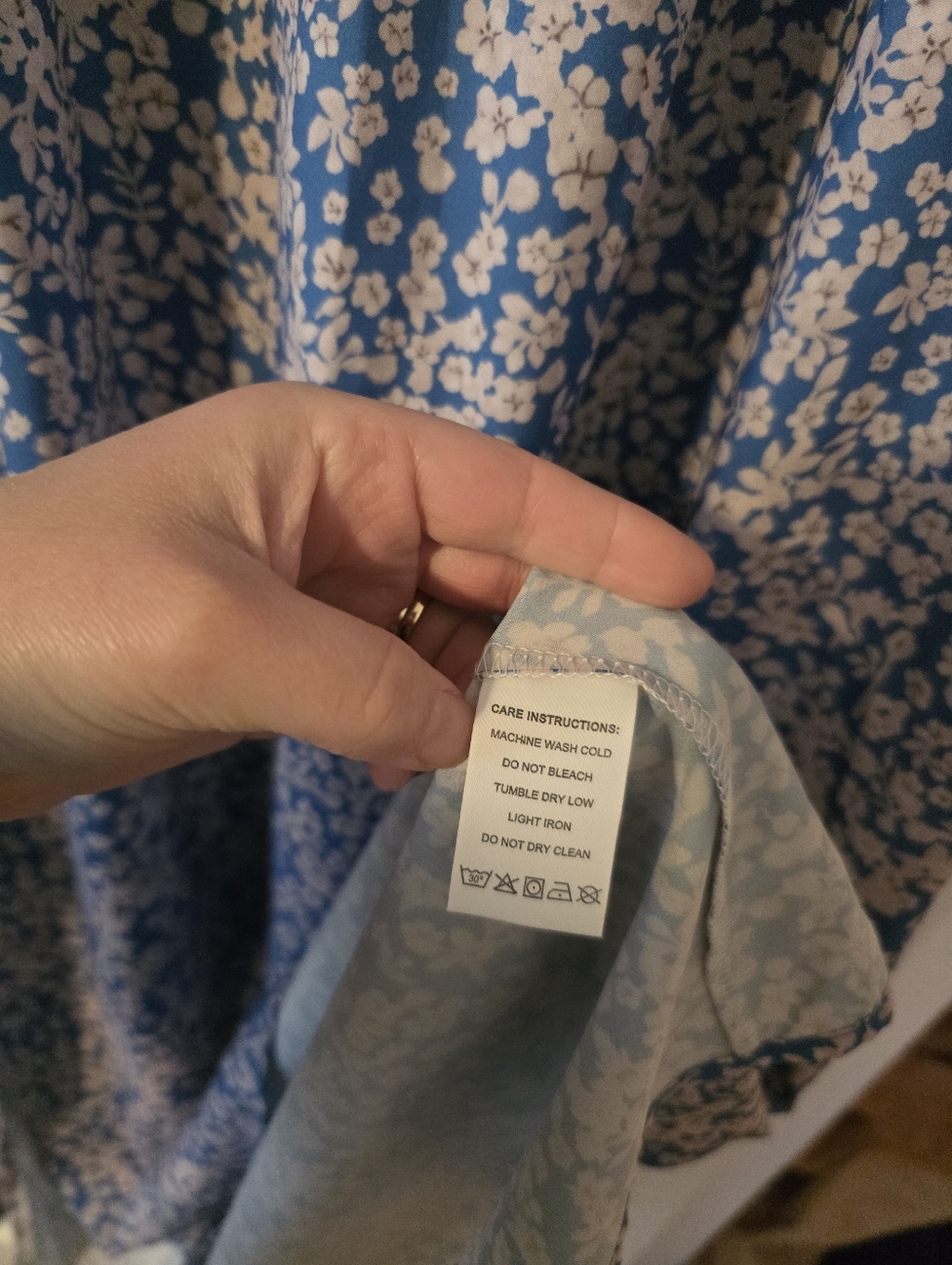 Floral High Slit Plunging Vneck Maxi Dress Womens L Blue Nwt Cottage Core Preppy - Picture 4 of 8